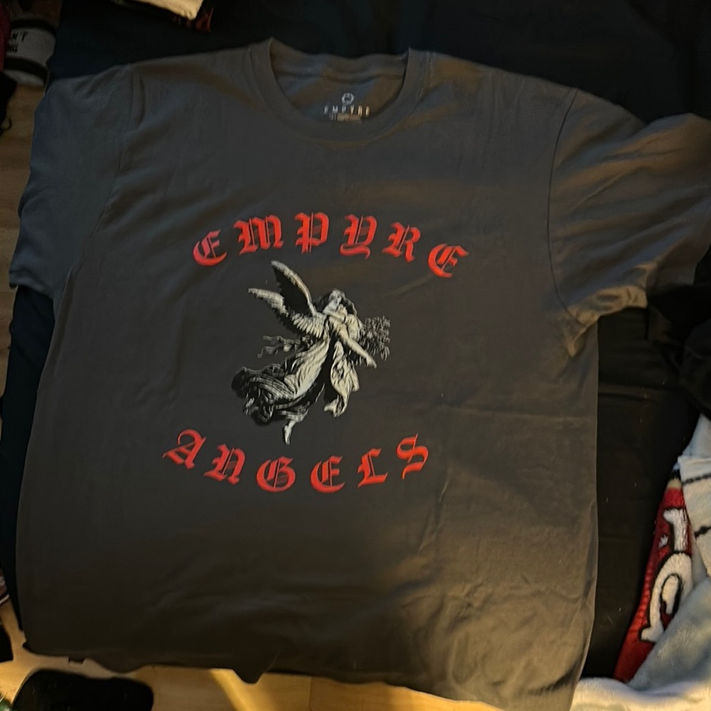 Empyre Gray Short Sleeve Tee with Red Print